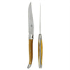 Forge de  Laguiole 2 Piece Steak Knife Set Pistachio Handle Satin Finish