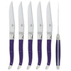 Forge de  Laguiole 6 Piece Steak Knife Set Fabric Series Purple