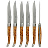Forge de  Laguiole 6 Piece Steak Knife Set Juniper Handle Satin Finish